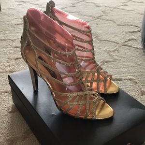 Nina gold evening heels